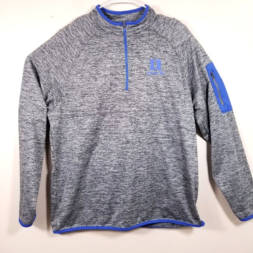 Duke Blue Devils Pullover Mens Medium 1/4 Zip Lightweight  Black Blue Colosseum